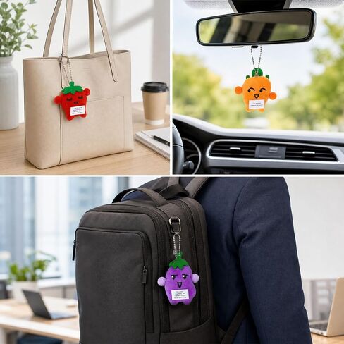 20Pcs Positive Plush Keychains Bulk, Funny Fruit Stuffed End of The Year Gifts, Cute Strawberry Pear Pineapple Carrot Eggplant Adorable Workplace Gifts Coworker Employee Appreciation Team Event Favors in Saudi Arabia