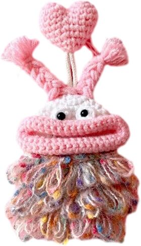 Cartoon Keychains Pouches Pull Type Keys Bag Sausage Mouth Monsters Holder Hand Knitting Wallets Organizers Accessories in Saudi Arabia