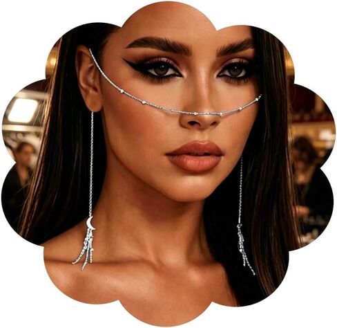 Face Chain for Women Nose Chains Vintage Pearl Chain Accessories Trendy Body Chain Party Costume Prom Jewelry in Saudi Arabia