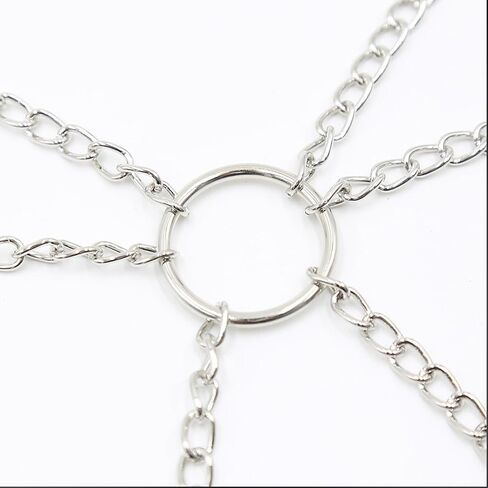 Adjustable Metal Clamps Stainless Steel Body Chain with Necklace for Women Fake Nipple Rings Non Piercing Body Jewelry in Saudi Arabia