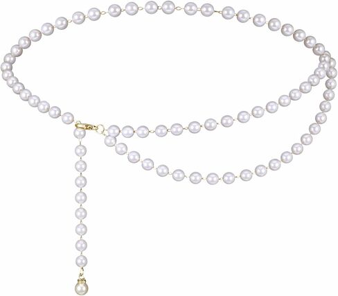 Pearl Belts for Women, Gold Adjustable Pearl Waist Chain Fashion Pearlescent Body Chain Belt Trendy Plus Size Chains Belts for Women Dresses Jeans Summer Beach Body Jewelry in Saudi Arabia