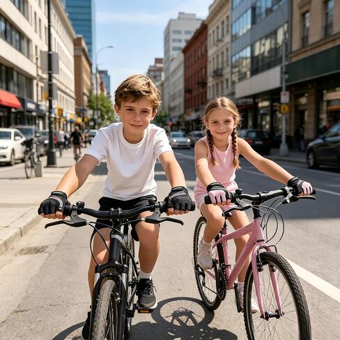 Kids Cycling Gloves for Boys Girls Half Finger Breathable Non-Slip Bike Gloves with Padded for Balance Bike Mountain BMX Scooter Outdoor Sports in Saudi Arabia