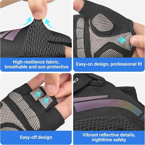 Kids Cycling Gloves for Boys Girls Half Finger Breathable Non-Slip Bike Gloves with Padded for Balance Bike Mountain BMX Scooter Outdoor Sports in Saudi Arabia
