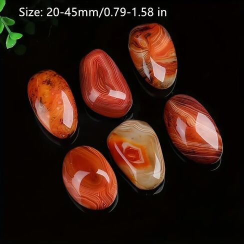 100g Natural Agate Tumbled Stones, Assorted Banded Patterns Polished Gemstones 0.4-0.8 Inch, for Home Decor Planters Aquarium Accents Jewelry Making Supplies in Kuwait