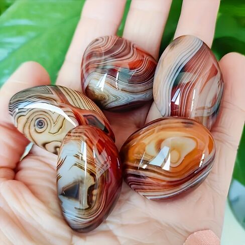 100g Natural Agate Tumbled Stones, Assorted Banded Patterns Polished Gemstones 0.4-0.8 Inch, for Home Decor Planters Aquarium Accents Jewelry Making Supplies in Kuwait