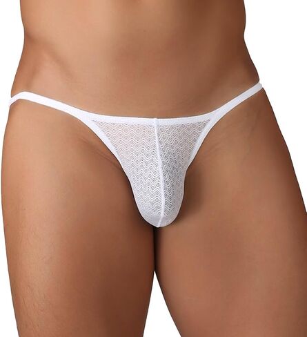 Lace Briefs Men's Low-rise Sexy See Through Mesh G-String Underwear Mini Underpants Bikini in Saudi Arabia