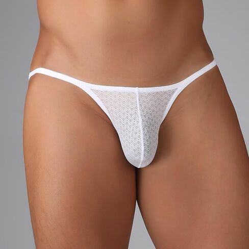 Lace Briefs Men's Low-rise Sexy See Through Mesh G-String Underwear Mini Underpants Bikini in Saudi Arabia