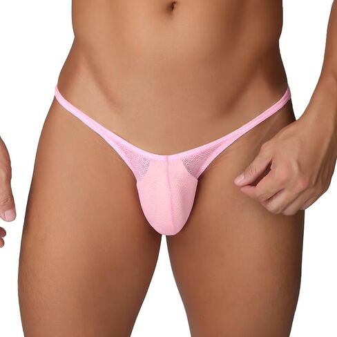 Lace Briefs Men's Low-rise Sexy See Through Mesh G-String Underwear Mini Underpants Bikini in Saudi Arabia