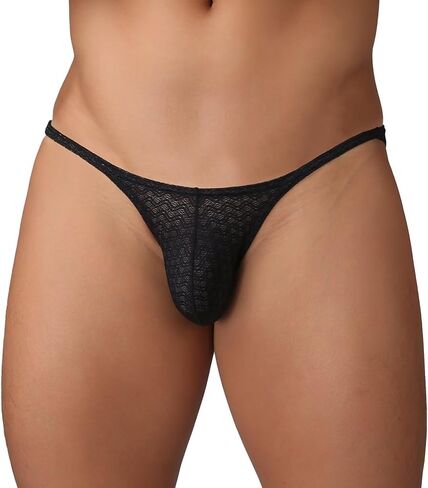 Lace Briefs Men's Low-rise Sexy See Through Mesh G-String Underwear Mini Underpants Bikini in Saudi Arabia