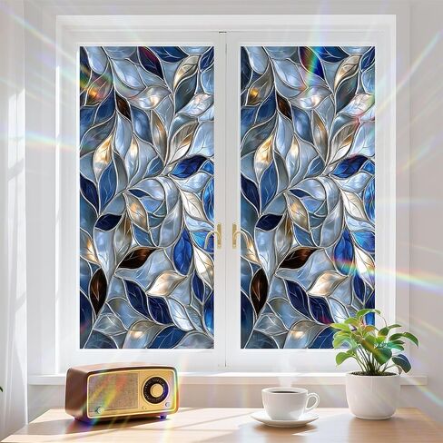 Window Privacy Film Frosted Glass Window Sticker Window Film Static Glass Cling Tint Non-Adhesive for Home Door Decorative Frosting Cover 17.5 X 78.7 inch in Saudi Arabia