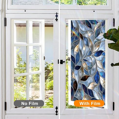 Window Privacy Film Frosted Glass Window Sticker Window Film Static Glass Cling Tint Non-Adhesive for Home Door Decorative Frosting Cover 17.5 X 78.7 inch in Saudi Arabia