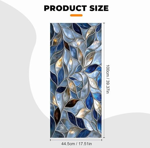 Window Privacy Film Frosted Glass Window Sticker Window Film Static Glass Cling Tint Non-Adhesive for Home Door Decorative Frosting Cover 17.5 X 78.7 inch in Saudi Arabia