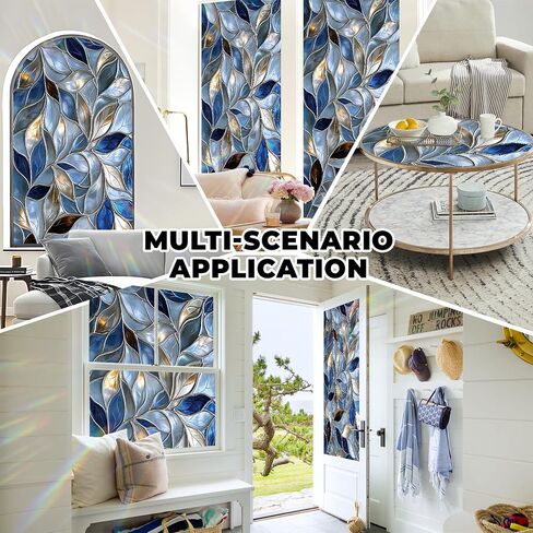 Window Privacy Film Frosted Glass Window Sticker Window Film Static Glass Cling Tint Non-Adhesive for Home Door Decorative Frosting Cover 17.5 X 78.7 inch in Saudi Arabia