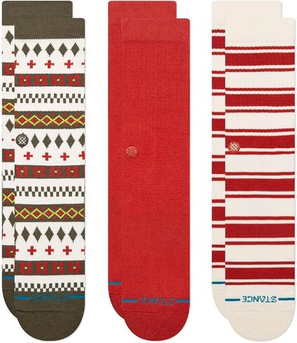Stance Cabin Day's Crew Sock 3-Pack for Men and Women, Multicolor, Large in Kuwait