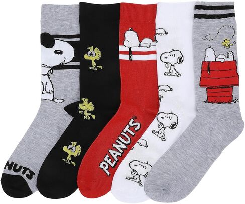 مجموعة من 5 أزواج من الجوارب الرجالية من Bioworld Peanuts Snoopy & Woodstock in Kuwait