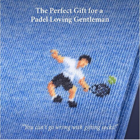 The Padel Plonker Socks – Funny Padel Tennis Socks - Funny Padel Gifts for Men - 1 x Pair, US Size 8-13, Blue - Socks Gift for Padel Players, Coaches & Fans - Premium Cotton Blend in Saudi Arabia