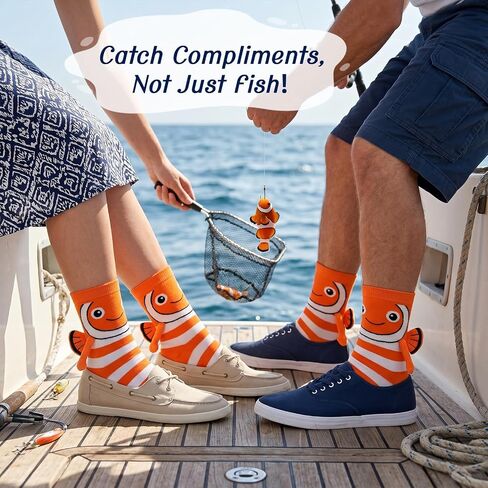 Funny Fish Magnetic Socks That Holding Hand for Women Men Novelty Wacky Animal Socks for Adults Xmas Gag Gifts in Saudi Arabia