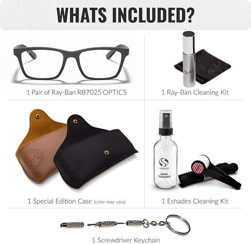 Ray-Ban RB7025 Square Shape Injected Eyeglasses with Official Eyewear Kit in Kuwait