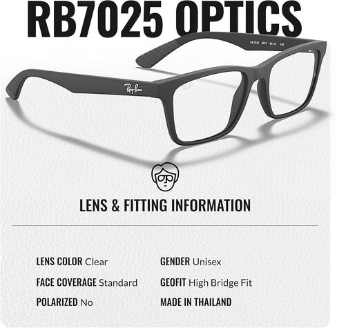 Ray-Ban RB7025 Square Shape Injected Eyeglasses with Official Eyewear Kit in Kuwait