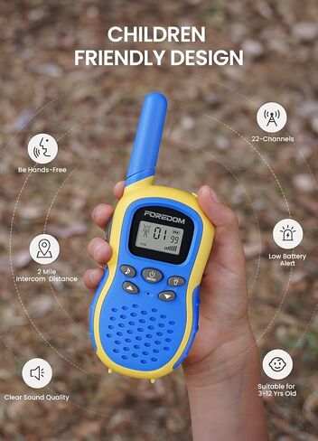 J388C Walkie Talkies for Kids 2 Pack Long Range with Flashlight - Blue in Kuwait