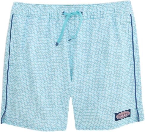 vineyard vines Boys' Printed Piped Chappy Swim Trunks, Puzzle Turq, S in Kuwait
