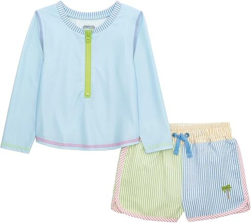 Mud Pie Toddler Boy Seersucker Rashguard Set in Kuwait