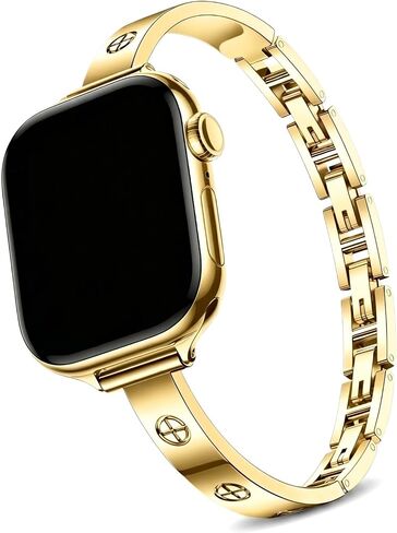 Slim Bands Compatible with Apple Watch 38mm 40mm 41mm 42mm 44mm 45mm 46mm 49mm for Women, Thin Stainless Steel Metal Strap Bracelet for iWatch Series 11 10 9 8 7 SE Ultra in Saudi Arabia