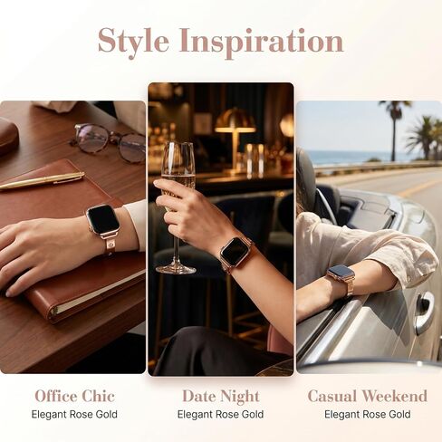 Slim Bands Compatible with Apple Watch 38mm 40mm 41mm 42mm 44mm 45mm 46mm 49mm for Women, Thin Stainless Steel Metal Strap Bracelet for iWatch Series 11 10 9 8 7 SE Ultra in Kuwait