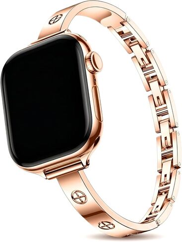 Slim Bands Compatible with Apple Watch 38mm 40mm 41mm 42mm 44mm 45mm 46mm 49mm for Women, Thin Stainless Steel Metal Strap Bracelet for iWatch Series 11 10 9 8 7 SE Ultra in Kuwait