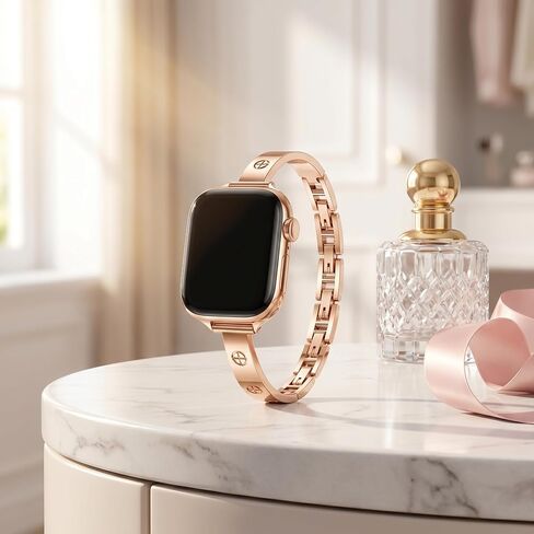 Slim Bands Compatible with Apple Watch 38mm 40mm 41mm 42mm 44mm 45mm 46mm 49mm for Women, Thin Stainless Steel Metal Strap Bracelet for iWatch Series 11 10 9 8 7 SE Ultra in Kuwait