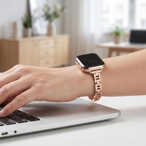 Slim Bands Compatible with Apple Watch 38mm 40mm 41mm 42mm 44mm 45mm 46mm 49mm for Women, Thin Stainless Steel Metal Strap Bracelet for iWatch Series 11 10 9 8 7 SE Ultra in Kuwait