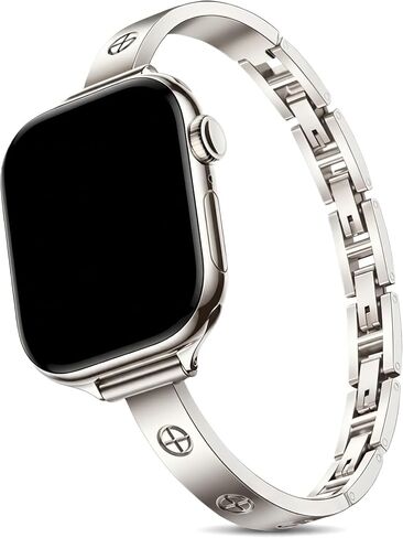 Slim Bands Compatible with Apple Watch 38mm 40mm 41mm 42mm 44mm 45mm 46mm 49mm for Women, Thin Stainless Steel Metal Strap Bracelet for iWatch Series 11 10 9 8 7 SE Ultra in Kuwait