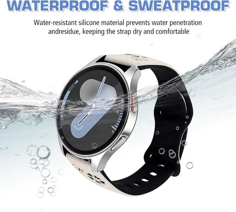 سوار منقوش بالزهور 20 مم لـ Garmin Forerunner 165/165 Music/55/، Vivoactive 5/6 للنساء، حزام رياضي من السيليكون الناعم ذو اللونين اللطيف لـ Garmin Venu/Sq/Sq 2 لساعة Samsung Galaxy Watch 7/6 in Kuwait
