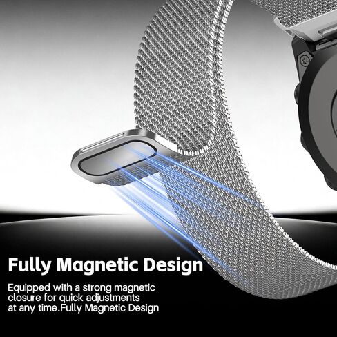 26mm Milanese Loop Compatible with Garmin Fenix 8-51mm/Fenix 7X/6X/5X/3/3HR, Quick Fit Mesh Metal Strap for Tactix 8-51mm/Tactix 7 Pro/Epix Pro 51mm/Instinct 2X/Enduro 51mm in Kuwait