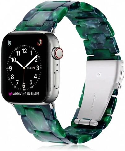 Resin Band Compatible with Apple Watch Series 7/8/9/10/11 41/40/38mm, Women Fashion Strap for iWatch, Lightweight Bracelet Wristband Replacement Ivory White-Rose Gold in Saudi Arabia