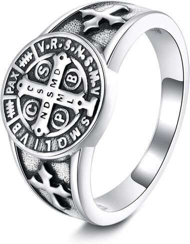 ONEFINITY St Benedict Exorcism Ring for Men Catholic Ring St Benedict Jewelry for Women in Kuwait