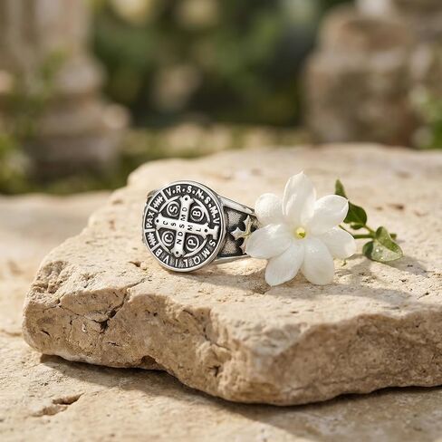 ONEFINITY St Benedict Exorcism Ring for Men Catholic Ring St Benedict Jewelry for Women in Kuwait