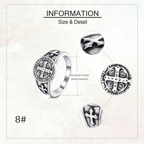 ONEFINITY St Benedict Exorcism Ring for Men Catholic Ring St Benedict Jewelry for Women in Kuwait