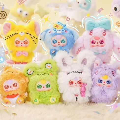 Baby Three Weirdly Adorable Mini Plush Blind Box 1Pc(1 of 7 Possible Styles) Cut Keychain Key Ring Collectible Figures Birthday Gifts in Saudi Arabia