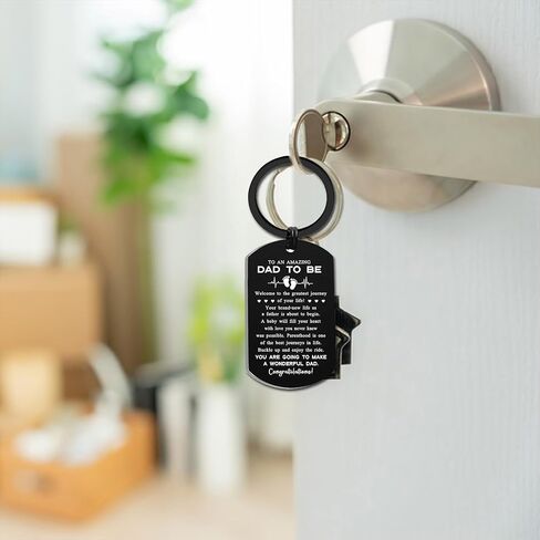 1st Fathers Day for New Dad - Pregnancy Gifts for First Time Dads to Be - Expecting Father Birthday Christmas Keychain in Saudi Arabia