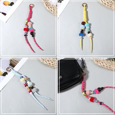 20 Pack Rope Keychain, Paracord Bag Charm, Colorful Braided Nylon Rope Cord Charms for Backpack Purse Handbag Decoration Accessories in Saudi Arabia