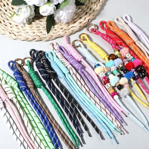 20 Pack Rope Keychain, Paracord Bag Charm, Colorful Braided Nylon Rope Cord Charms for Backpack Purse Handbag Decoration Accessories in Saudi Arabia