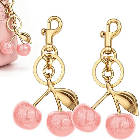 2 PCS Cherry Bag Charm,cherry Keychain for Women Purse in Saudi Arabia