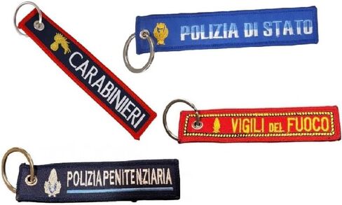 حزمة سلسلة مفاتيح إنفاذ القانون الإيطالية - مجموعة مكونة من 4 قطع: Carabinieri وPolizia di Stato وPolizia Penitenziaria وVigili del Fuoco Insignia - هدية حرفية متميزة in Kuwait