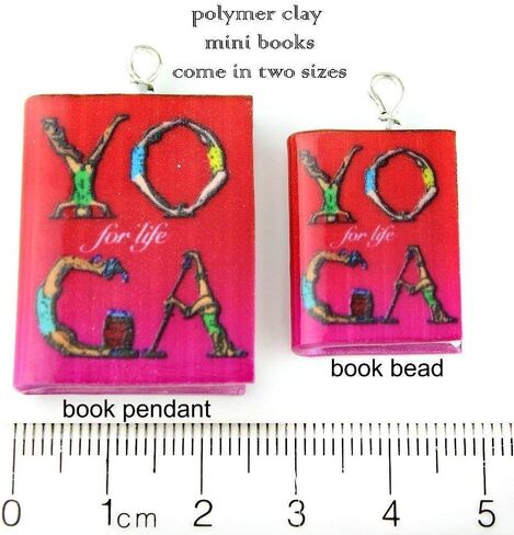 Yoga for Life Meditation Exercise Clay Mini Book Key Chain Ring Bag Purse Backpack Clip Snap Clasp in Saudi Arabia