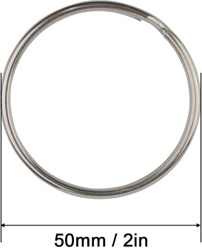 2 Inch Large Key Rings, 304 Stainless Steel Heavy Duty Key Ring, Split Rings for Keychains, Car Keys, Pet Collars and DIY, 8 PCS in Saudi Arabia