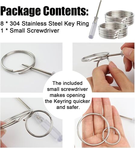 2 Inch Large Key Rings, 304 Stainless Steel Heavy Duty Key Ring, Split Rings for Keychains, Car Keys, Pet Collars and DIY, 8 PCS in Saudi Arabia