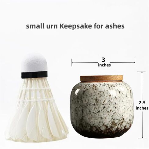Small urns Set of 3 - Ceramic Decorative Keepsake Small Urns Set 3 Piece for Human Ashes Memorial - Honor Your Loved One Lost in Saudi Arabia