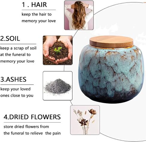 Small urns Set of 3 - Ceramic Decorative Keepsake Small Urns Set 3 Piece for Human Ashes Memorial - Honor Your Loved One Lost in Saudi Arabia