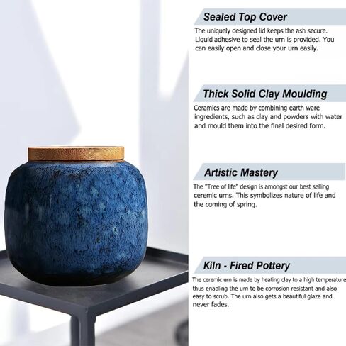 Small urns Set of 3 - Ceramic Decorative Keepsake Small Urns Set 3 Piece for Human Ashes Memorial - Honor Your Loved One Lost in Saudi Arabia